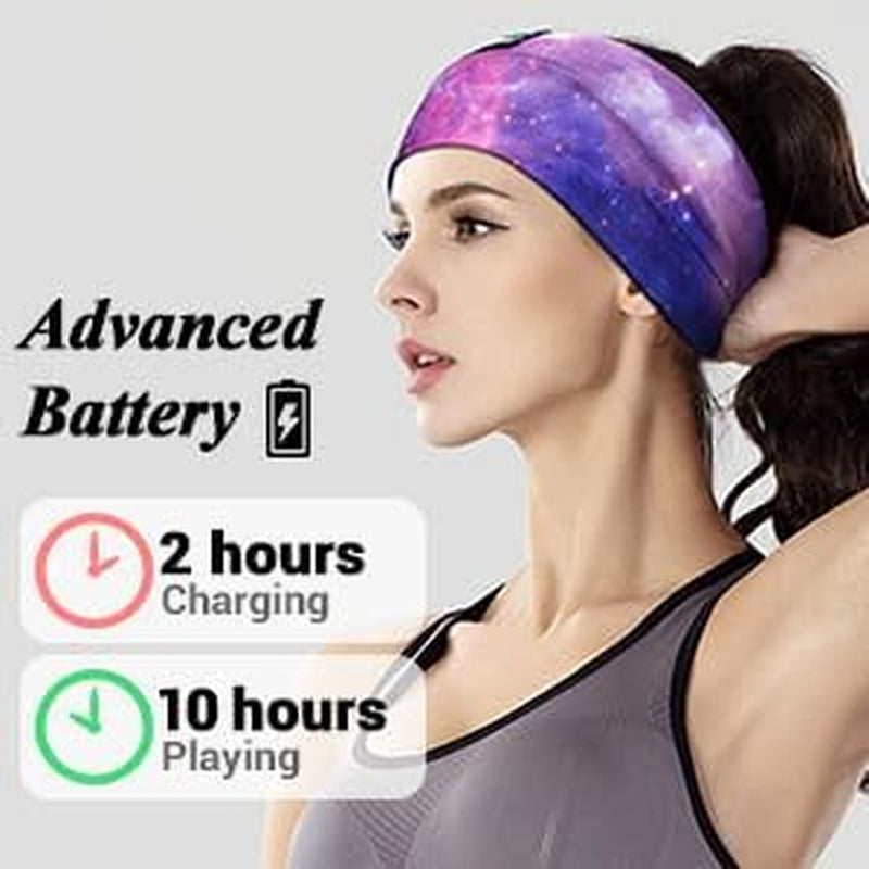Bluetooth Headband Headphones, Starry Sleep Mask with Bluetooth Headphones Sleeping Headband Sleep Headphone Bluetooth Headband with Thin Speaker Microphone Handsfree Long Play Time