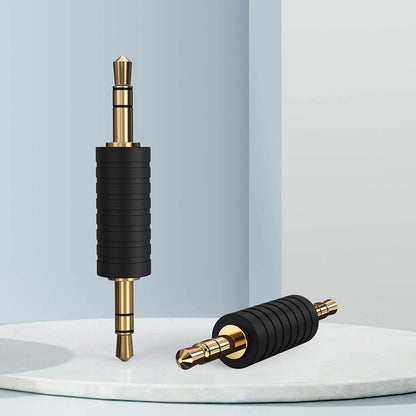 2 Pack 3.5Mm 1/8 Stereo Jack to 3.5Mm Audio Male to Male Adapter Connectors Gold Plated Compatible with for Taotronics, Mpow BH129 Bluetooth Receiver