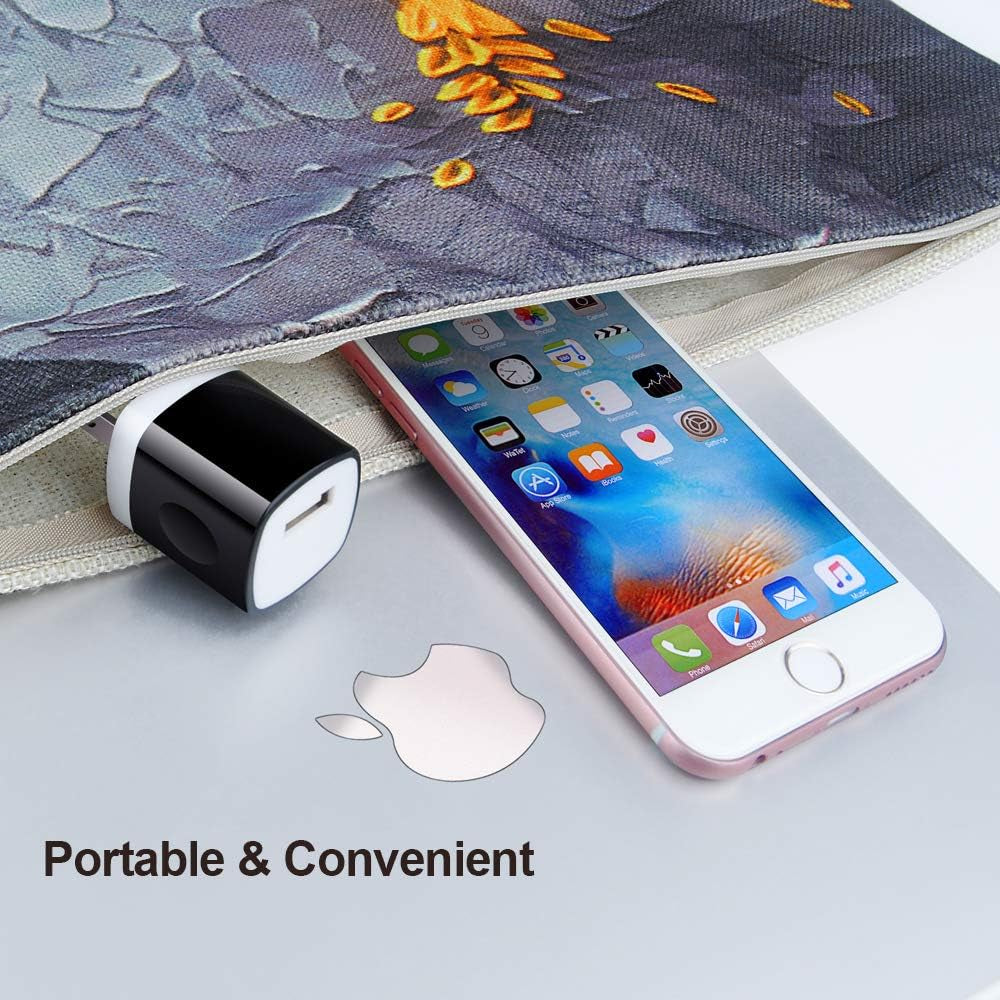 Wall Adapter, USB Wall Charger 6 Pack,  1A 5V Single Port USB Plugs Power Adapter Compatible Iphone 12 11 Xs XR X 8 7 6S 6, Samsung Galaxy A21 S10E S9 S8 Note 20 9 8 S7 Edge, G6, Google Pixel 4A